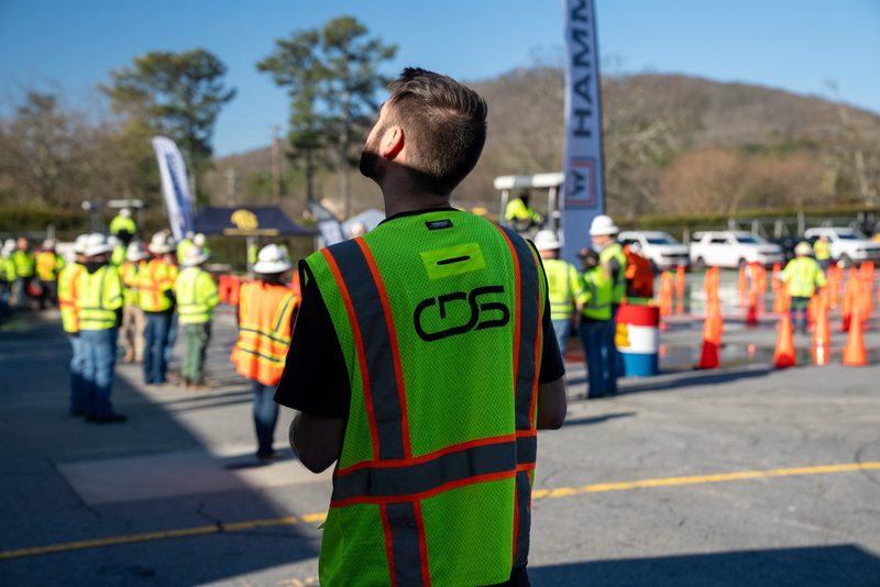 One of our crew in a CDS vest, watching the field before the next run