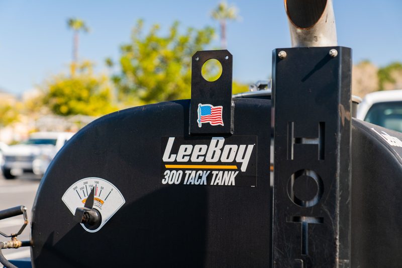 Close on the gauge of a LeeBoy 300 tack tank