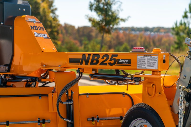 Close on the Rosco NB25 broom against autumn colour
